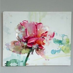 Pink Peony‎ Flower Canvas Wall Art w Wood Frame 16x20 in Gorgeous